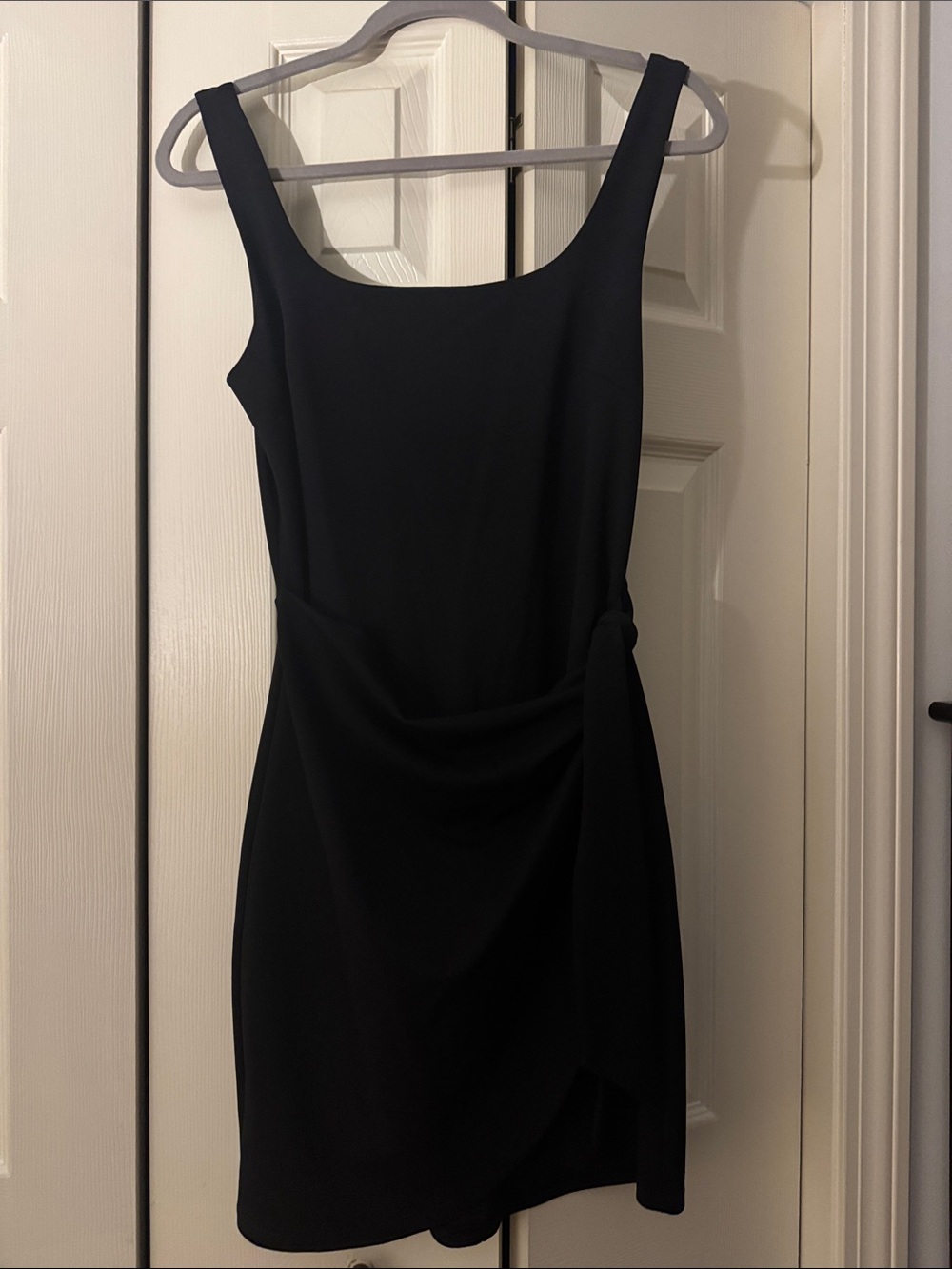 Express Black Draped Mini Dress